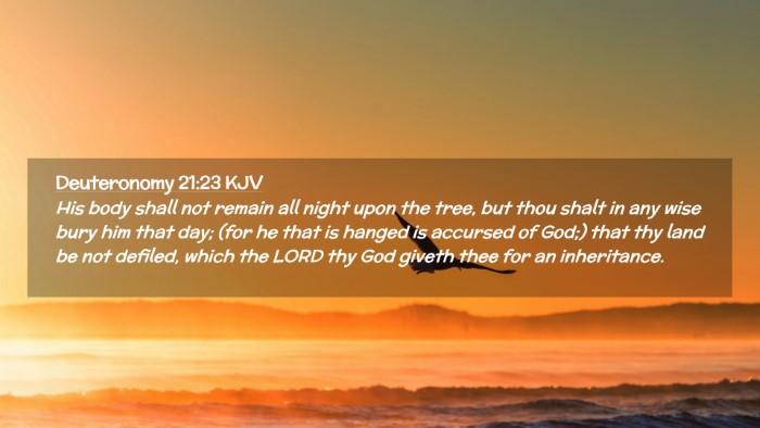 Picture 02 - Deuteronomy 21:23 KJV Desktop Wallpaper - His body shall not remain all night upon the - Desktop Bible Verse Wallpaper