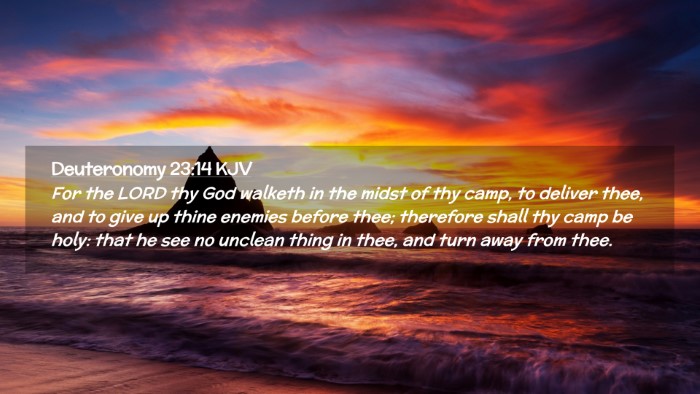 Picture 02 - Deuteronomy 23:14 KJV Desktop Wallpaper - For the LORD thy God walketh in the midst of thy - Desktop Bible Verse Wallpaper