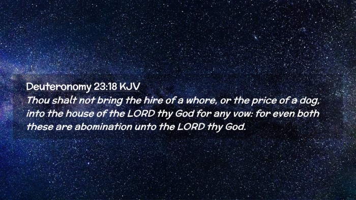 Picture 02 - Deuteronomy 23:18 KJV Desktop Wallpaper - Thou shalt not bring the hire of a whore, or the - Desktop Bible Verse Wallpaper