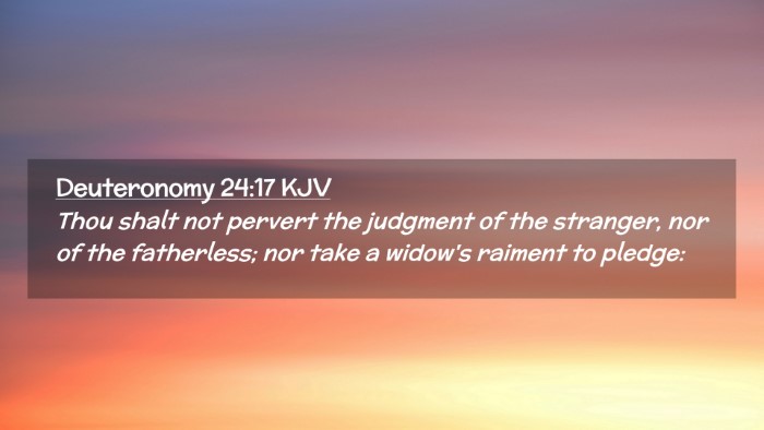 Picture 02 - Deuteronomy 24:17 KJV Desktop Wallpaper - Thou shalt not pervert the judgment of the - Desktop Bible Verse Wallpaper