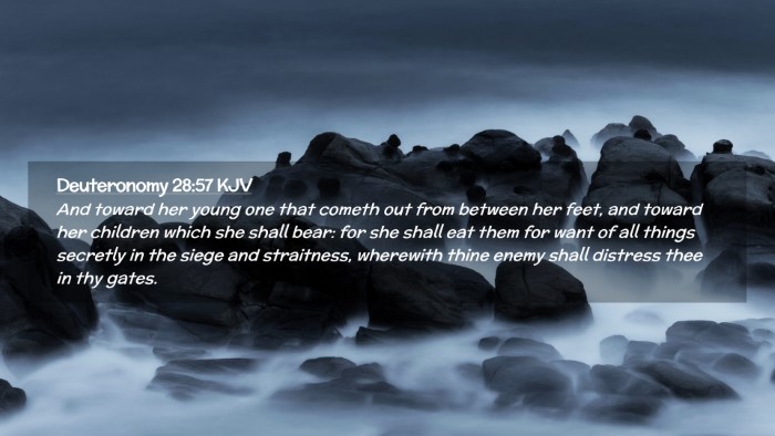 Picture 02 - Deuteronomy 28:57 KJV Desktop Wallpaper - And toward her young one that cometh out from - Desktop Bible Verse Wallpaper