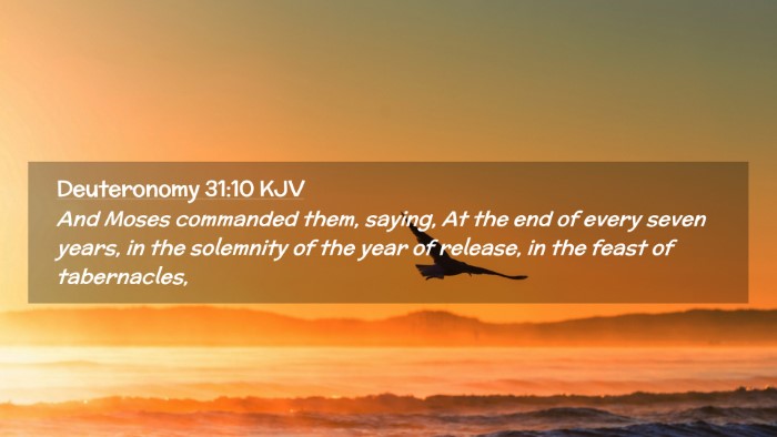 Picture 02 - Deuteronomy 31:10 KJV Desktop Wallpaper - And Moses commanded them, saying, At the end of - Desktop Bible Verse Wallpaper
