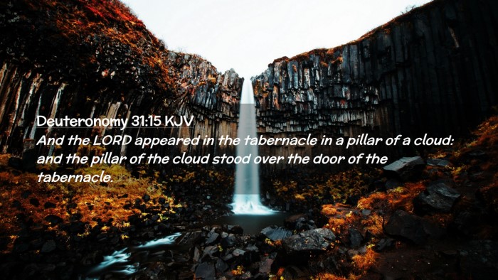 Picture 02 - Deuteronomy 31:15 KJV Desktop Wallpaper - And the LORD appeared in the tabernacle in a - Desktop Bible Verse Wallpaper