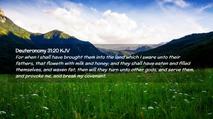 Picture 02 - Deuteronomy 31:20 KJV Desktop Wallpaper - For when I shall have brought them into the land - Desktop Bible Verse Wallpaper
