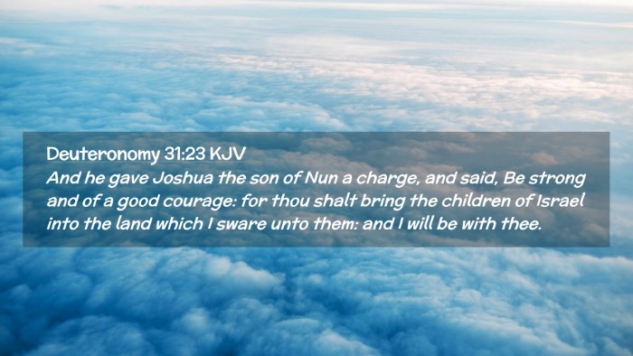 Picture 02 - Deuteronomy 31:23 KJV Desktop Wallpaper - And he gave Joshua the son of Nun a charge, and - Desktop Bible Verse Wallpaper