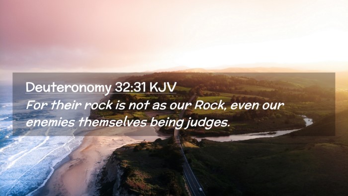 Picture 02 - Deuteronomy 32:31 KJV Desktop Wallpaper - For their rock is not as our Rock, even our - Desktop Bible Verse Wallpaper