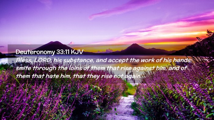 Picture 02 - Deuteronomy 33:11 KJV Desktop Wallpaper - Bless, LORD, his substance, and accept the work - Desktop Bible Verse Wallpaper