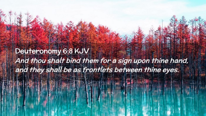 Picture 02 - Deuteronomy 6:8 KJV Desktop Wallpaper - And thou shalt bind them for a sign upon thine - Desktop Bible Verse Wallpaper