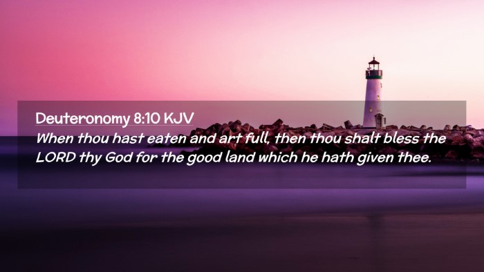 Picture 02 - Deuteronomy 8:10 KJV Desktop Wallpaper - When thou hast eaten and art full, then thou - Desktop Bible Verse Wallpaper