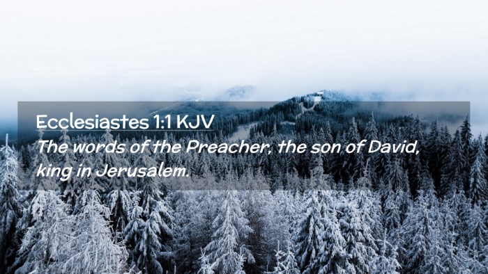 Picture 02 - Ecclesiastes 1:1 KJV Desktop Wallpaper - The words of the Preacher, the son of David, king - Desktop Bible Verse Wallpaper