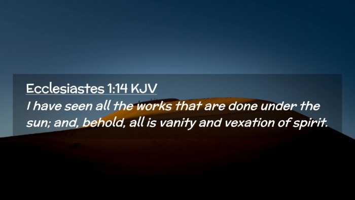 Picture 02 - Ecclesiastes 1:14 KJV Desktop Wallpaper - I have seen all the works that are done under the - Desktop Bible Verse Wallpaper