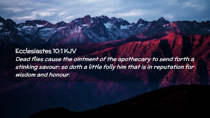 Picture 02 - Ecclesiastes 10:1 KJV Desktop Wallpaper - Dead flies cause the ointment of the apothecary - Desktop Bible Verse Wallpaper