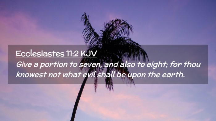 Picture 02 - Ecclesiastes 11:2 KJV Desktop Wallpaper - Give a portion to seven, and also to eight; for - Desktop Bible Verse Wallpaper