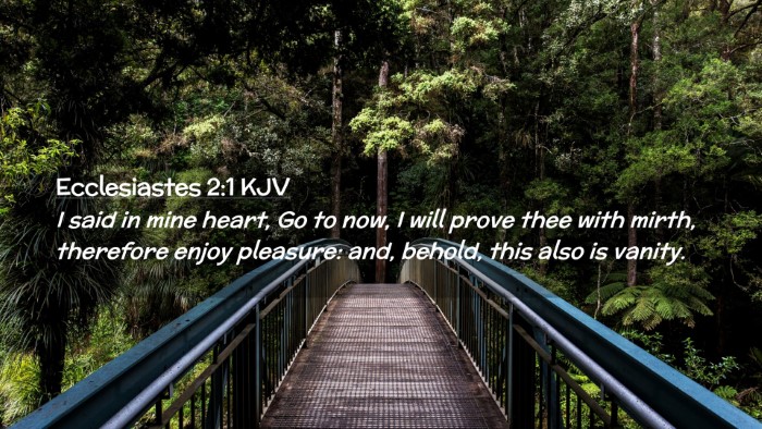 Picture 02 - Ecclesiastes 2:1 KJV Desktop Wallpaper - I said in mine heart, Go to now, I will prove - Desktop Bible Verse Wallpaper
