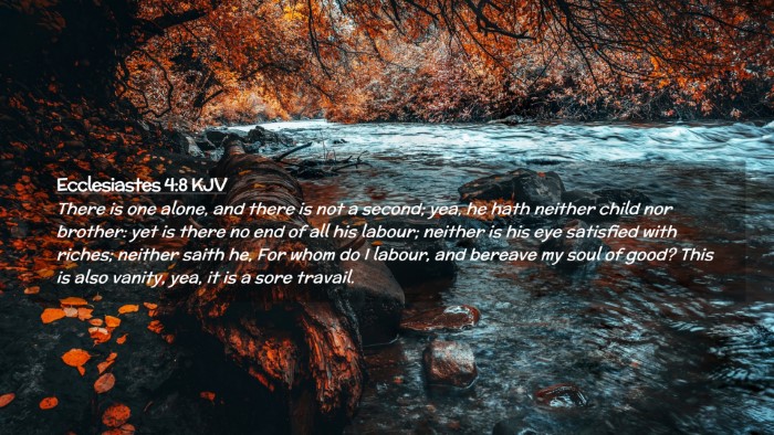 Picture 02 - Ecclesiastes 4:8 KJV Desktop Wallpaper - There is one alone, and there is not a second; - Desktop Bible Verse Wallpaper
