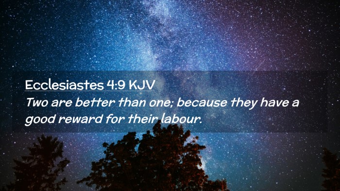 Picture 02 - Ecclesiastes 4:9 KJV Desktop Wallpaper - Two are better than one; because they have a good - Desktop Bible Verse Wallpaper