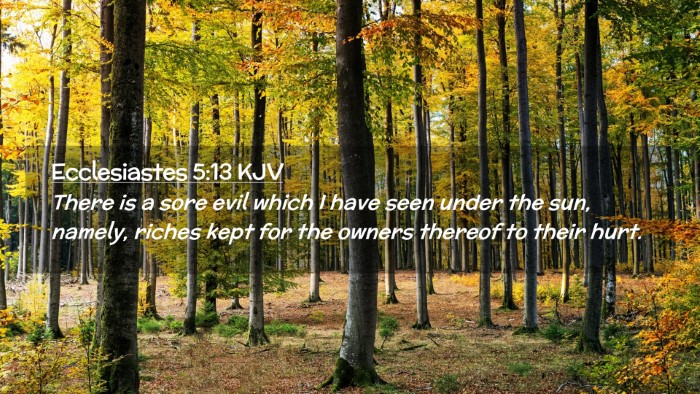 Picture 02 - Ecclesiastes 5:13 KJV Desktop Wallpaper - There is a sore evil which I have seen under the - Desktop Bible Verse Wallpaper