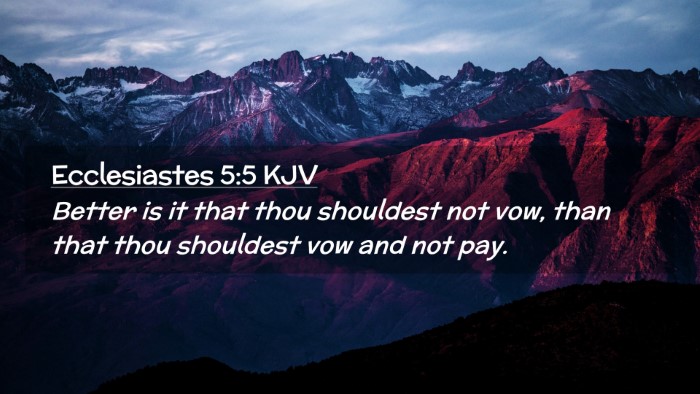 Picture 02 - Ecclesiastes 5:5 KJV Desktop Wallpaper - Better is it that thou shouldest not vow, than - Desktop Bible Verse Wallpaper