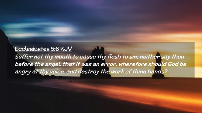 Picture 02 - Ecclesiastes 5:6 KJV Desktop Wallpaper - Suffer not thy mouth to cause thy flesh to sin; - Desktop Bible Verse Wallpaper