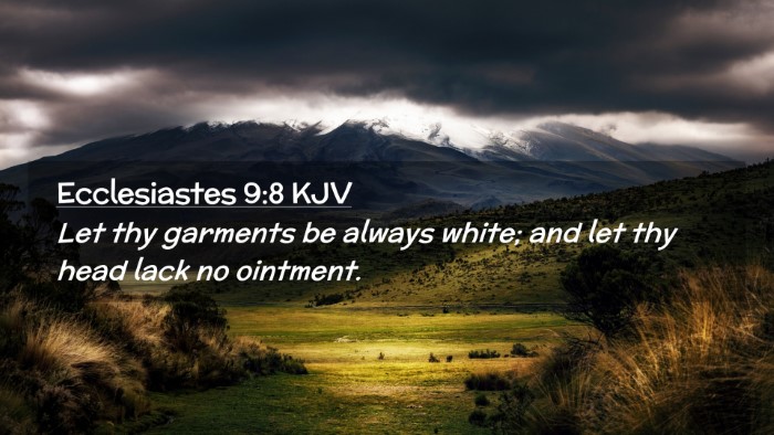 Picture 02 - Ecclesiastes 9:8 KJV Desktop Wallpaper - Let thy garments be always white; and let thy - Desktop Bible Verse Wallpaper