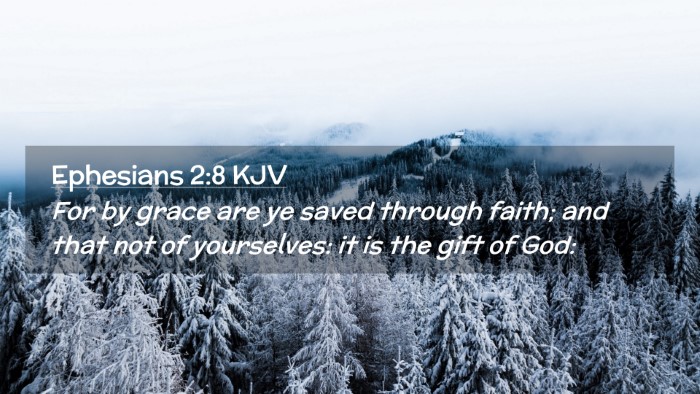 Picture 02 - Ephesians 2:8 KJV Desktop Wallpaper - For by grace are ye saved through faith; and that - Desktop Bible Verse Wallpaper