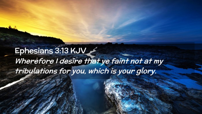 Picture 02 - Ephesians 3:13 KJV Desktop Wallpaper - Wherefore I desire that ye faint not at my - Desktop Bible Verse Wallpaper