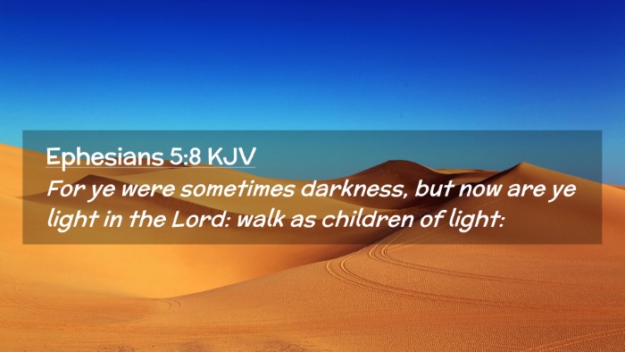 Picture 02 - Ephesians 5:8 KJV Desktop Wallpaper - For ye were sometimes darkness, but now are ye - Desktop Bible Verse Wallpaper