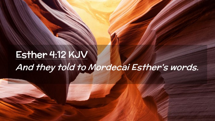 Picture 02 - Esther 4:12 KJV Desktop Wallpaper - And they told to Mordecai Esther's - Desktop Bible Verse Wallpaper