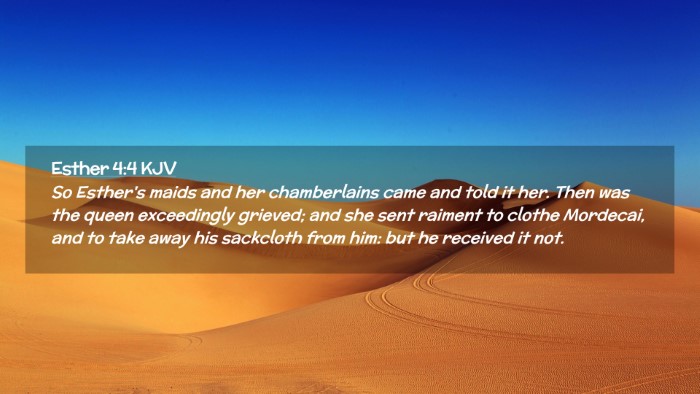 Picture 02 - Esther 4:4 KJV Desktop Wallpaper - So Esther's maids and her chamberlains came and - Desktop Bible Verse Wallpaper