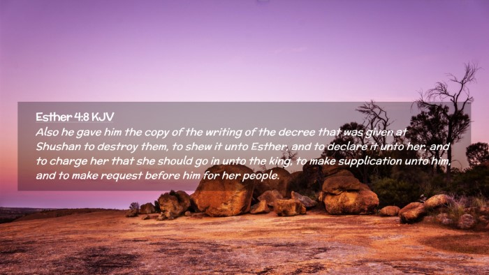 Picture 02 - Esther 4:8 KJV Desktop Wallpaper - Also he gave him the copy of the writing of the - Desktop Bible Verse Wallpaper
