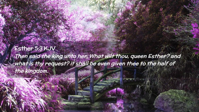 Picture 02 - Esther 5:3 KJV Desktop Wallpaper - Then said the king unto her, What wilt thou, - Desktop Bible Verse Wallpaper