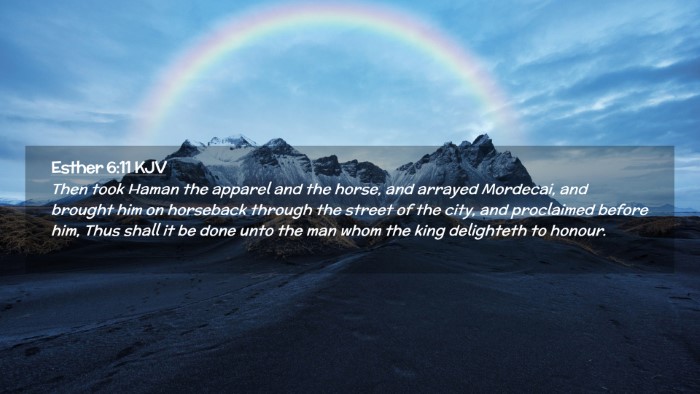 Picture 02 - Esther 6:11 KJV Desktop Wallpaper - Then took Haman the apparel and the horse, and - Desktop Bible Verse Wallpaper