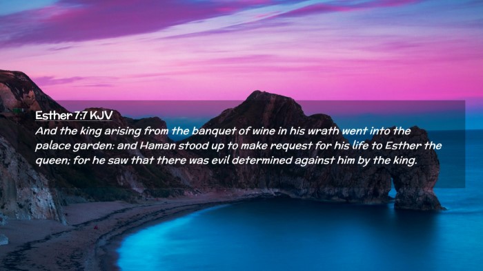 Picture 02 - Esther 7:7 KJV Desktop Wallpaper - And the king arising from the banquet of wine in - Desktop Bible Verse Wallpaper