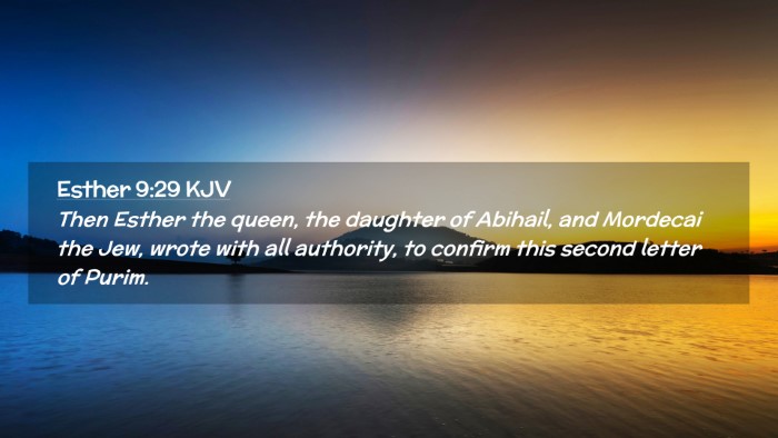 Picture 02 - Esther 9:29 KJV Desktop Wallpaper - Then Esther the queen, the daughter of Abihail, - Desktop Bible Verse Wallpaper