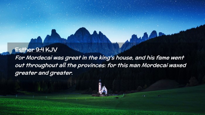 Picture 02 - Esther 9:4 KJV Desktop Wallpaper - For Mordecai was great in the king's house, and - Desktop Bible Verse Wallpaper
