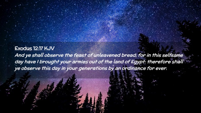 Picture 02 - Exodus 12:17 KJV Desktop Wallpaper - And ye shall observe the feast of unleavened - Desktop Bible Verse Wallpaper