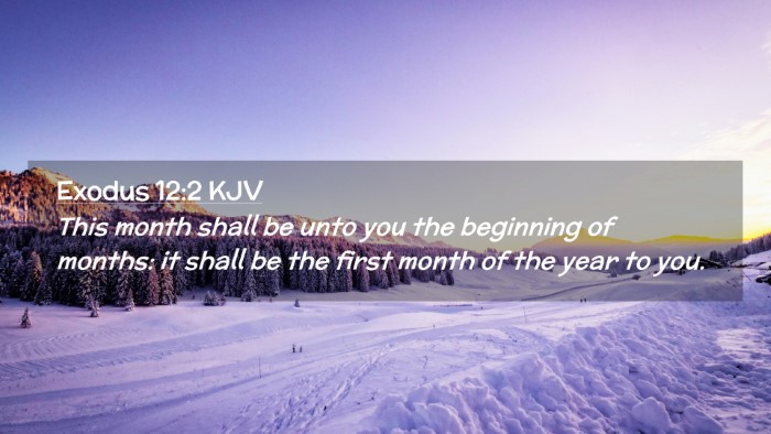 Picture 02 - Exodus 12:2 KJV Desktop Wallpaper - This month shall be unto you the beginning of - Desktop Bible Verse Wallpaper