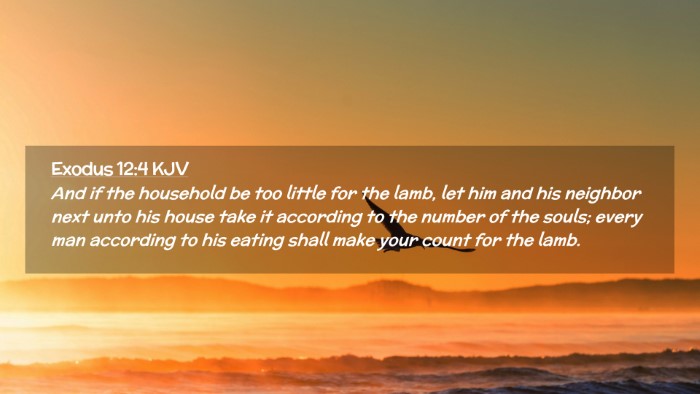 Picture 02 - Exodus 12:4 KJV Desktop Wallpaper - And if the household be too little for the lamb, - Desktop Bible Verse Wallpaper
