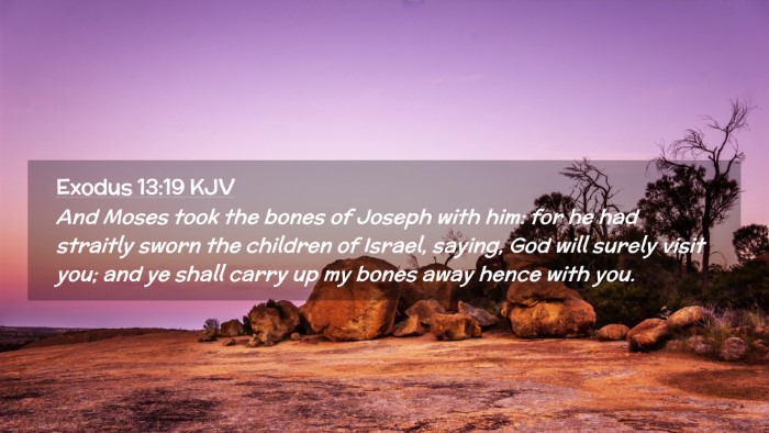 Picture 02 - Exodus 13:19 KJV Desktop Wallpaper - And Moses took the bones of Joseph with him: for - Desktop Bible Verse Wallpaper