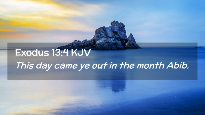 Picture 02 - Exodus 13:4 KJV Desktop Wallpaper - This day came ye out in the month - Desktop Bible Verse Wallpaper