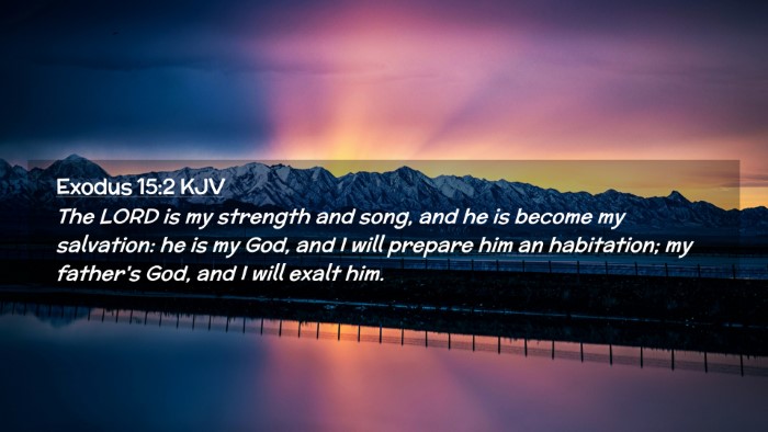 Picture 02 - Exodus 15:2 KJV Desktop Wallpaper - The LORD is my strength and song, and he is - Desktop Bible Verse Wallpaper