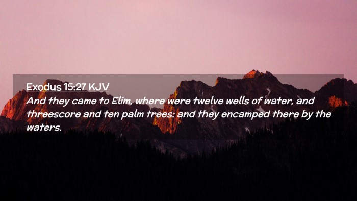 Picture 02 - Exodus 15:27 KJV Desktop Wallpaper - And they came to Elim, where were twelve wells of - Desktop Bible Verse Wallpaper