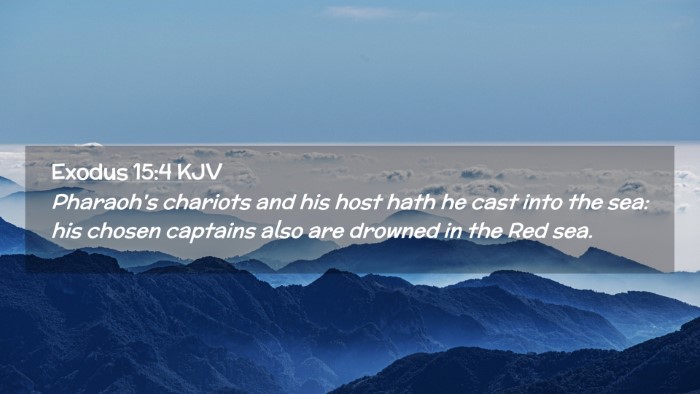 Picture 02 - Exodus 15:4 KJV Desktop Wallpaper - Pharaoh's chariots and his host hath he cast into - Desktop Bible Verse Wallpaper