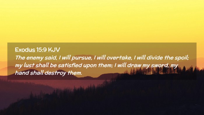 Picture 02 - Exodus 15:9 KJV Desktop Wallpaper - The enemy said, I will pursue, I will overtake, I - Desktop Bible Verse Wallpaper