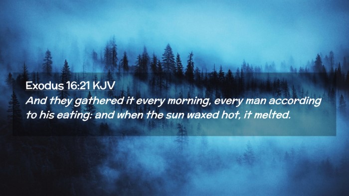 Picture 02 - Exodus 16:21 KJV Desktop Wallpaper - And they gathered it every morning, every man - Desktop Bible Verse Wallpaper