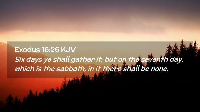 Picture 02 - Exodus 16:26 KJV Desktop Wallpaper - Six days ye shall gather it; but on the seventh - Desktop Bible Verse Wallpaper