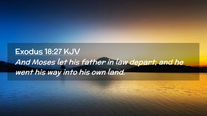 Picture 02 - Exodus 18:27 KJV Desktop Wallpaper - And Moses let his father in law depart; and he - Desktop Bible Verse Wallpaper
