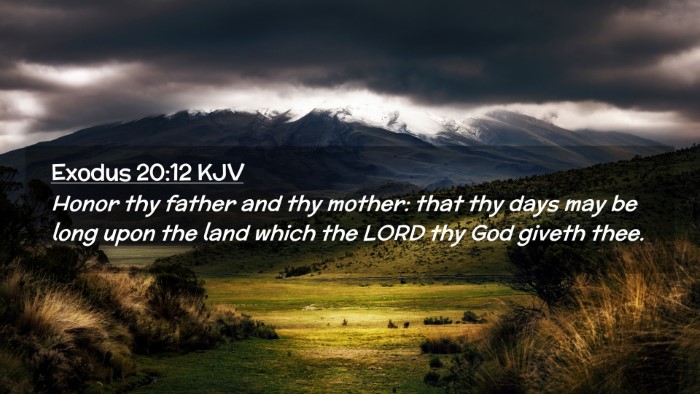 Picture 02 - Exodus 20:12 KJV Desktop Wallpaper - Honor thy father and thy mother: that thy days - Desktop Bible Verse Wallpaper
