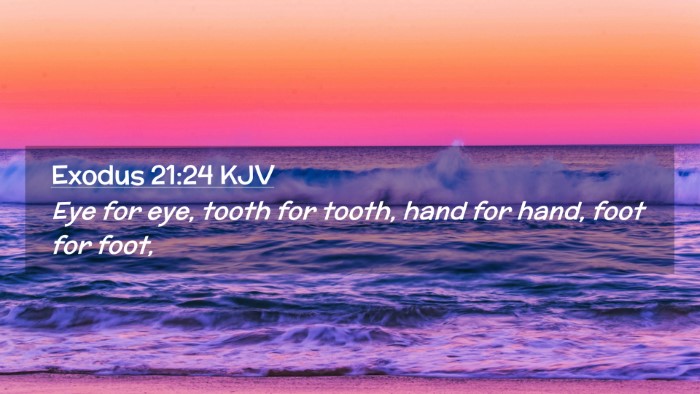 Picture 02 - Exodus 21:24 KJV Desktop Wallpaper - Eye for eye, tooth for tooth, hand for hand, foot - Desktop Bible Verse Wallpaper