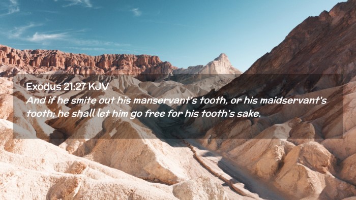 Picture 02 - Exodus 21:27 KJV Desktop Wallpaper - And if he smite out his manservant's tooth, or - Desktop Bible Verse Wallpaper